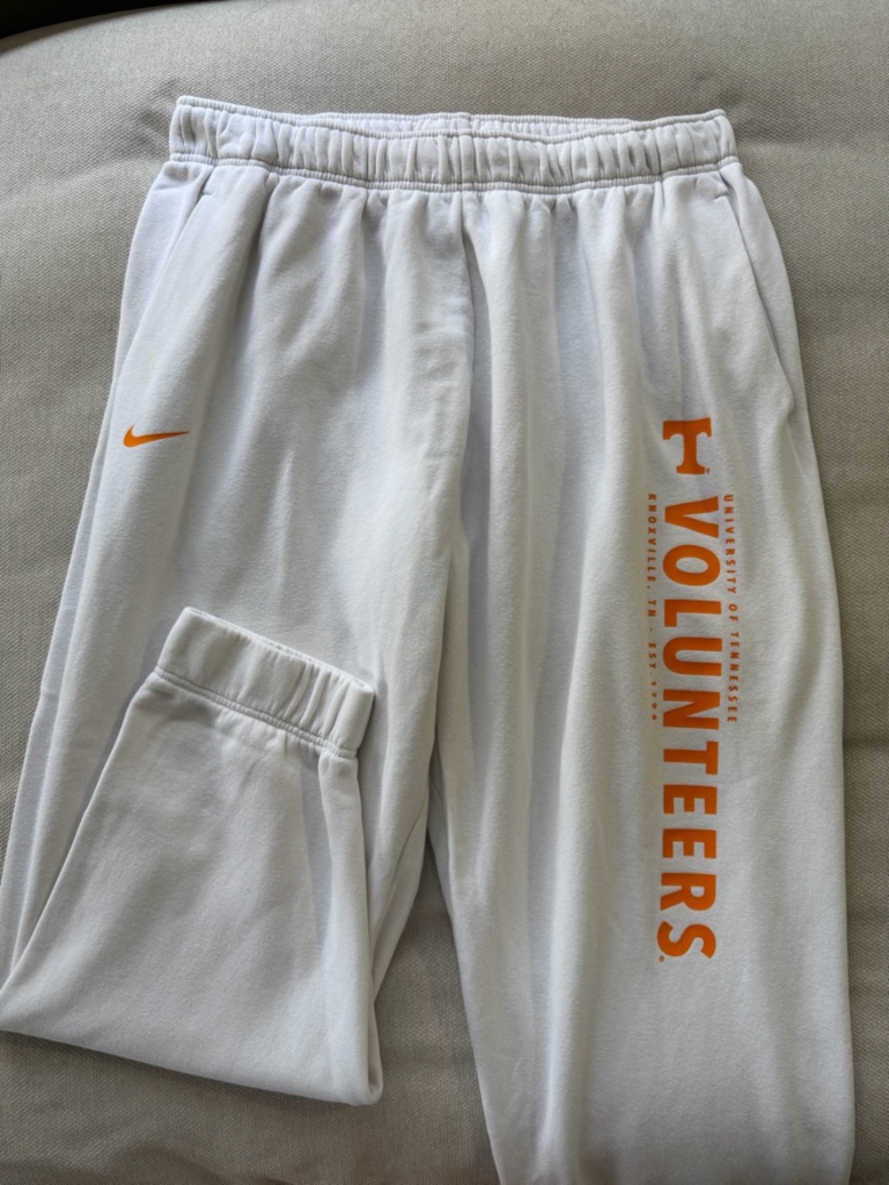 Nike Mens White + Orange 'Volunteers' Sweatpants